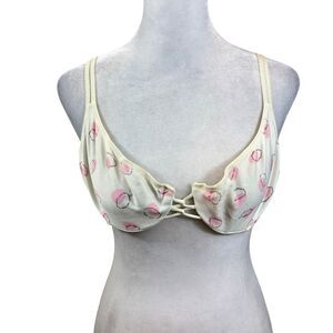 Vintage Olga Brand Off‎ White and Pink Bra Size 36